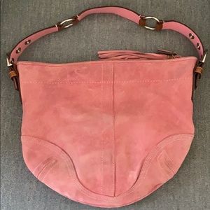 Coach suede shoulder purse